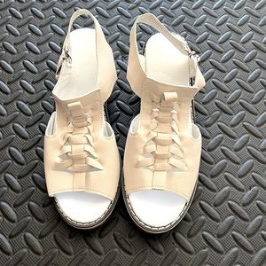 New without tags white leather sandal